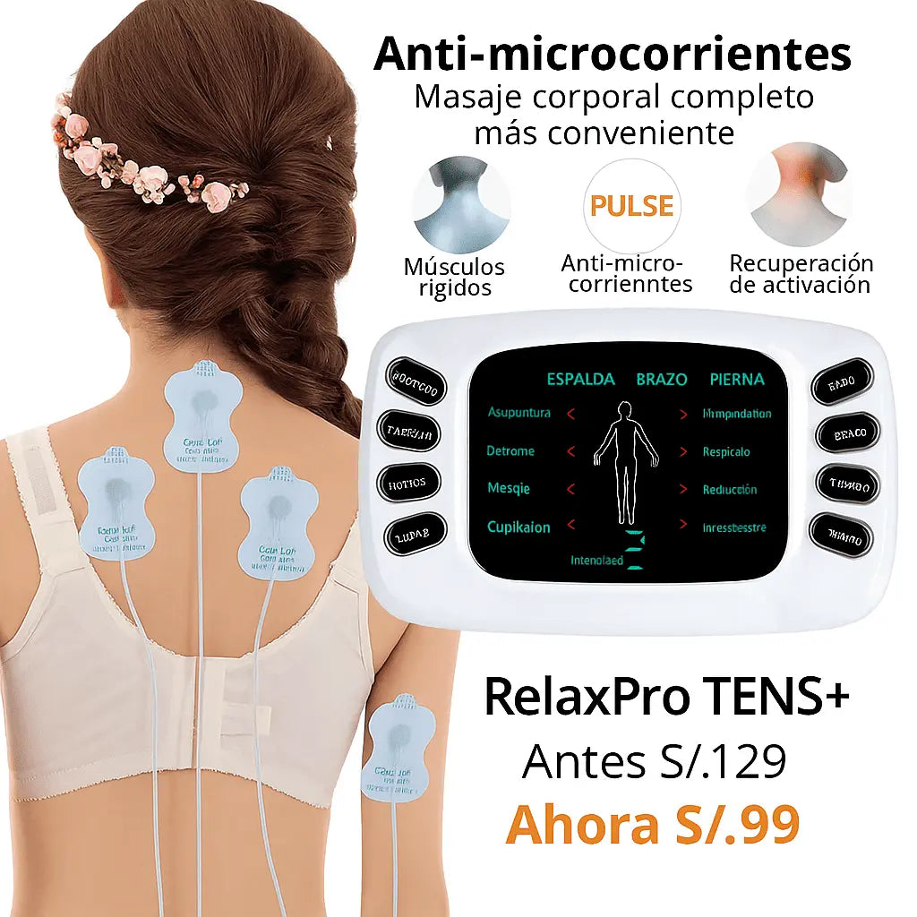 Dispositivo de Masaje Fisioterapéutico RelaxPro TENS+