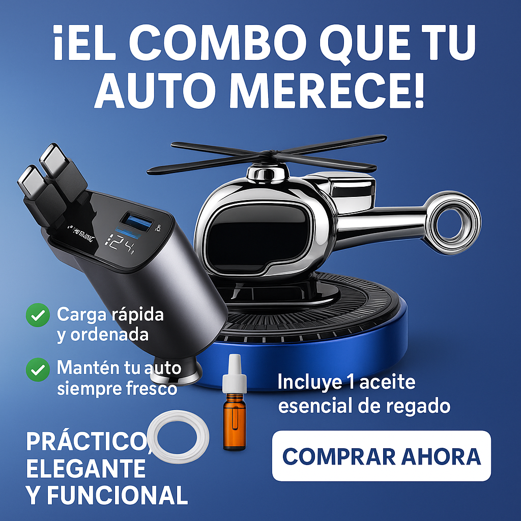Cargador 4 en 1 + Helicóptero Aromatizador
